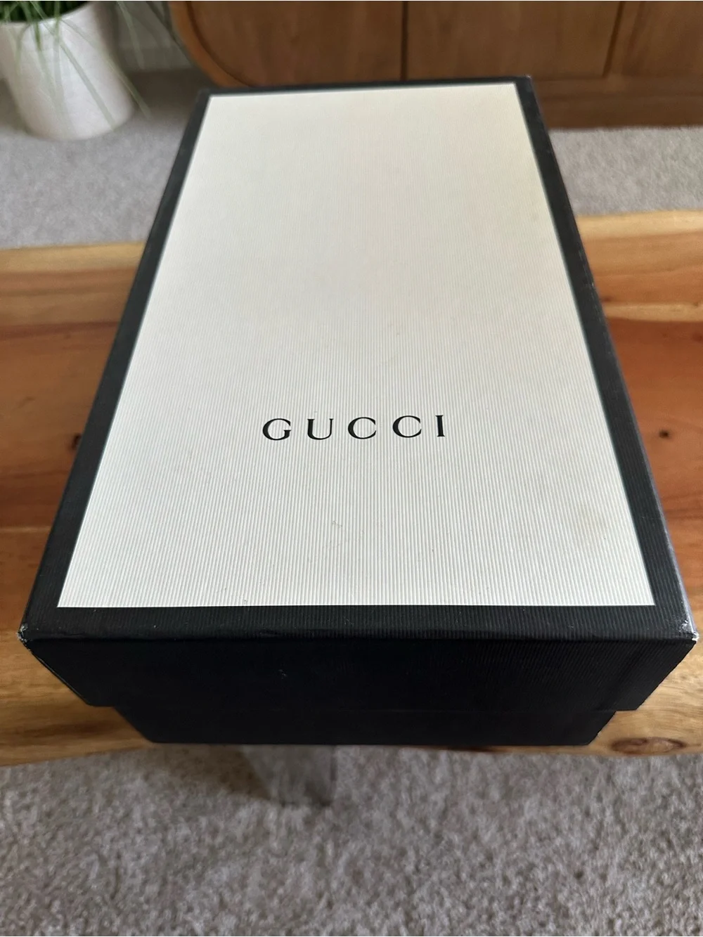 Gucci Beige GG Canvas Sneaker with Red & Navy Web Stripe